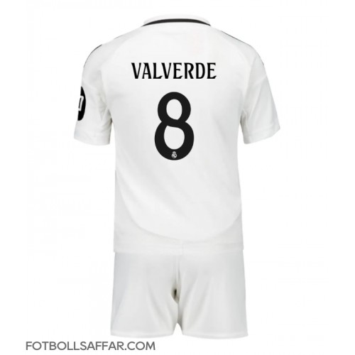 Real Madrid Federico Valverde #8 Hemmadräkt Barn 2024-25 Kortärmad (+ Korta byxor)